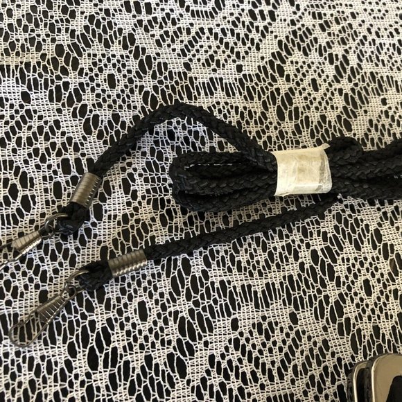 Vintage Black Satin Evening Bag Purse with Rhinestones - Picture 8 of 11